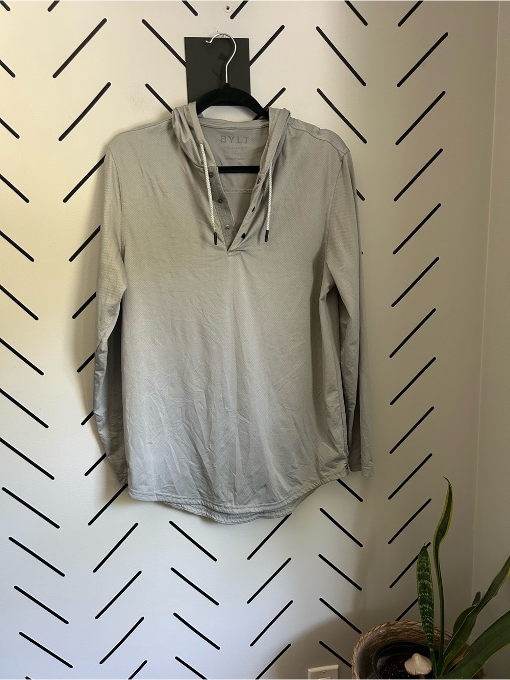 BYLT Basics Circuit Henley Hoodie light grey